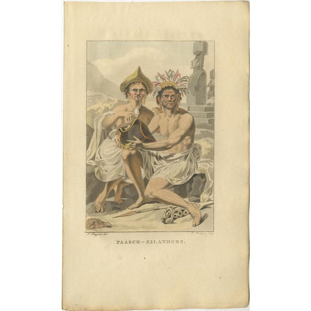 After Kuyper, Easter Islanders, Easter Island / Rapa Nui Figures, 1800, Engraving For Sale - Image 6 of 10