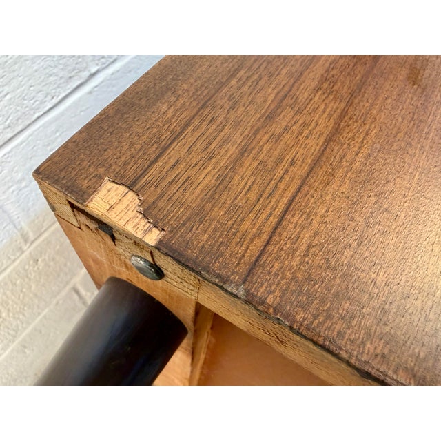 Mid 20th Century Modern Four Drawer Walnut Highboy Dresser For Sale - Image 13 of 14