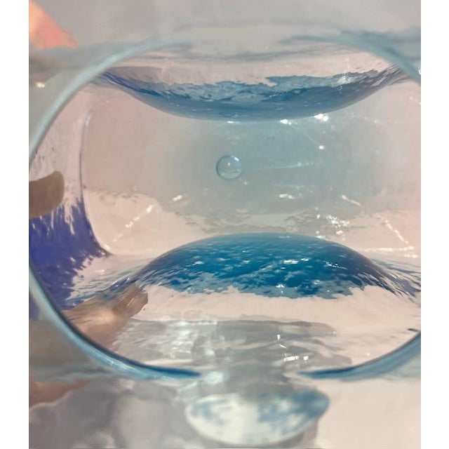 2 Cobalt and Light Blue Blenko 384 Bottles For Sale - Image 10 of 10