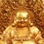 Late 20th Century Late 20th Century Gilded Bronze Laughing Buddha Statue on Lotus Throne For Sale - Image 5 of 9