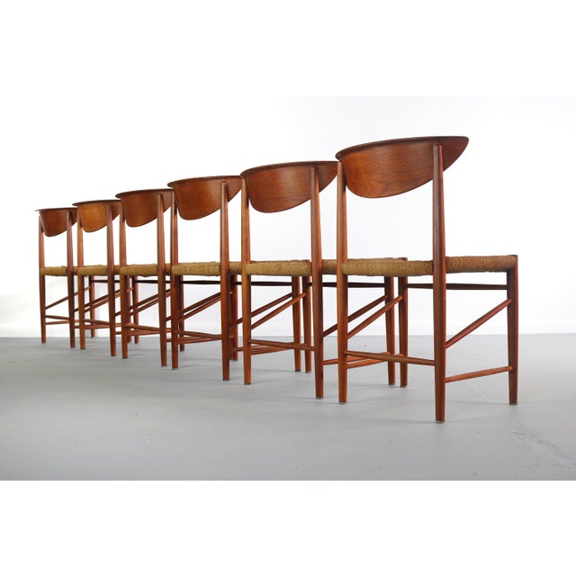 Burnt Orange Set Of Six (6) Dining Chairs Designed By Peter Hvidt And Orla Möllgaard Nielsen, Denmark For Sale - Image 8 of 12