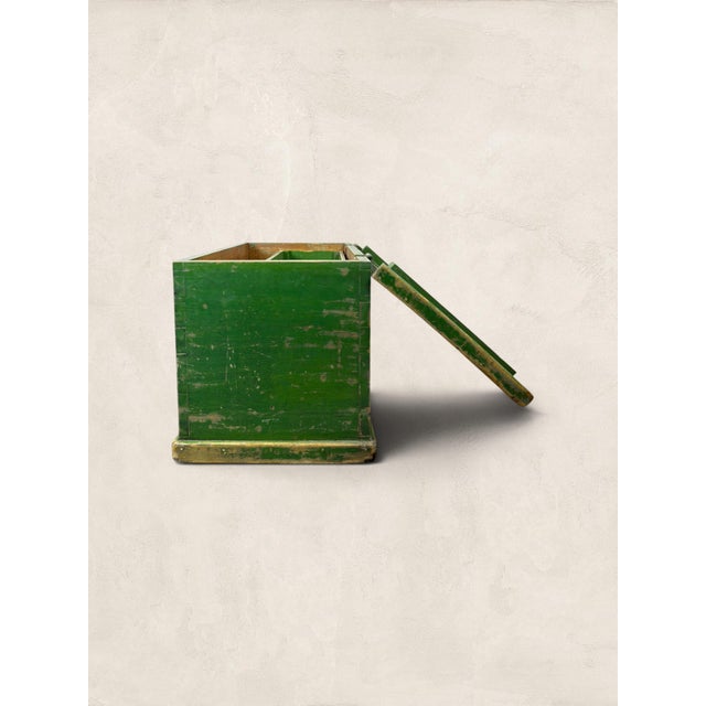 Antique English Green Painted Pine Blanket Chest C 1905 For Sale - Image 11 of 11