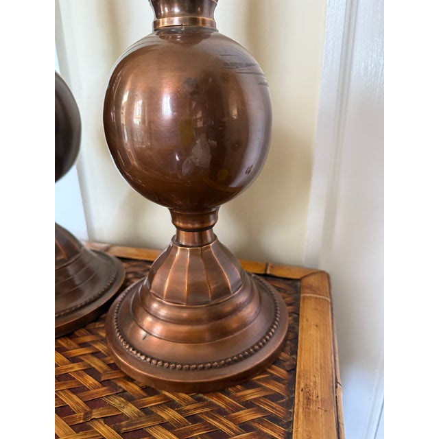 Large Mid 20th Century Copper Finals- a Pair For Sale In Orlando - Image 6 of 7