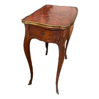 Late 19th Century French Louis XV Style Marquetry Side Table For Sale
