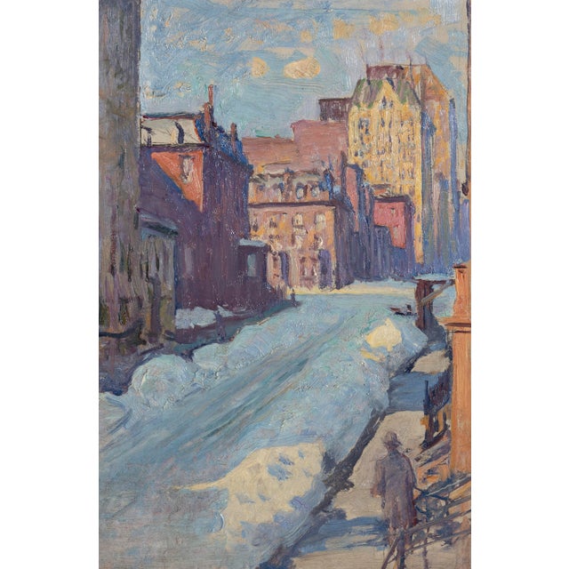 Kenneth Frazier, Winter Street Scene, Oil Painting For Sale - Image 4 of 7