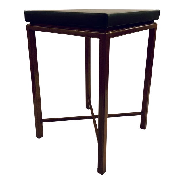 Baker Modern Black Leather Side Table Chairish