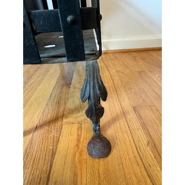 Metal Antique Victorian Wrought Iron Fireplace Fire Basket For Sale - Image 7 of 12