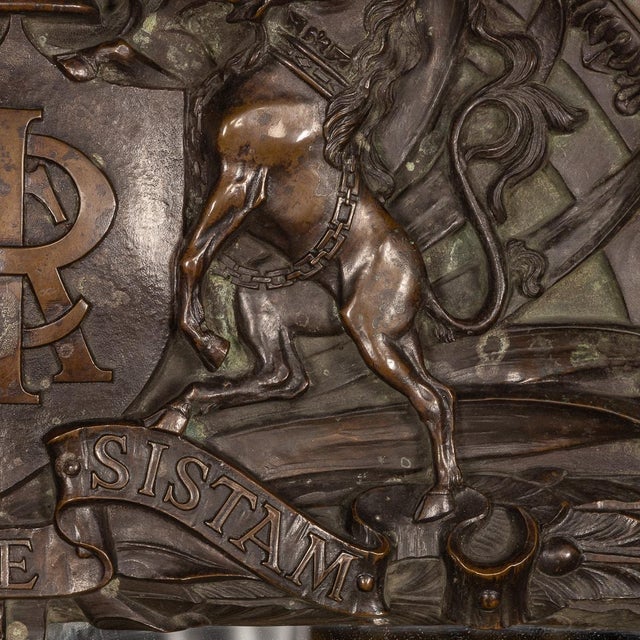 Brown Antique Cast Bronze Mirror from Royal Insurance Company, 1880s For Sale - Image 8 of 15