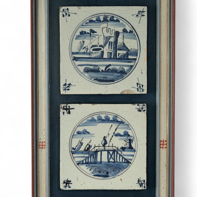 Pair of Antique Dutch Delft Tile Groupings For Sale - Image 4 of 10