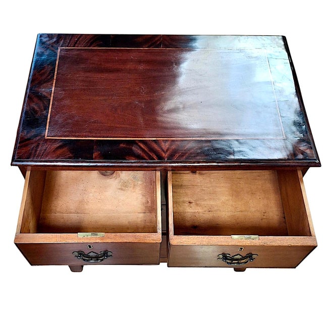 19th-Century Georgian-Style Mahogany and Brass Chest of Drawers For Sale - Image 12 of 14