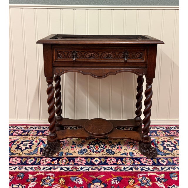 Antique English Oak Jacobean Revival Bookcase Barley Twist Display Cabinet C1890 For Sale - Image 17 of 17