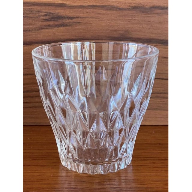 Vintage Diamond Cut Water Glasses from Vereco Duralex, France, 1950s, Set of 6 For Sale - Image 4 of 11