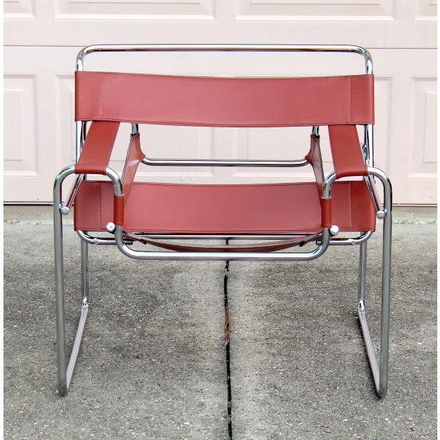 Marcel Breuer Italian-Made Armchair Inspired by Marcel Breuer Äôs Iconic Wassily Design, 1960s For Sale - Image 4 of 15