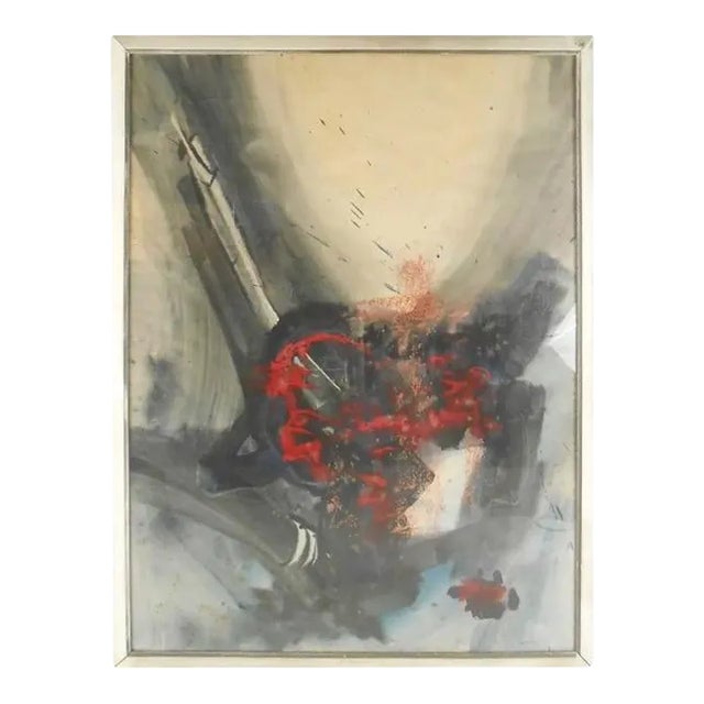 Mid 20th Century Vintage Abstract Watercolor Painting by Herbert MacDonald For Sale