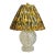Vintage Pressed Glass Table Lamp With Custom Scalamandre Style Tiger Print Shade For Sale