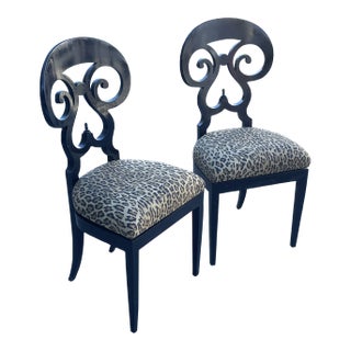 1920s Vintage Biedermeier Style Side Chairs - a Pair For Sale