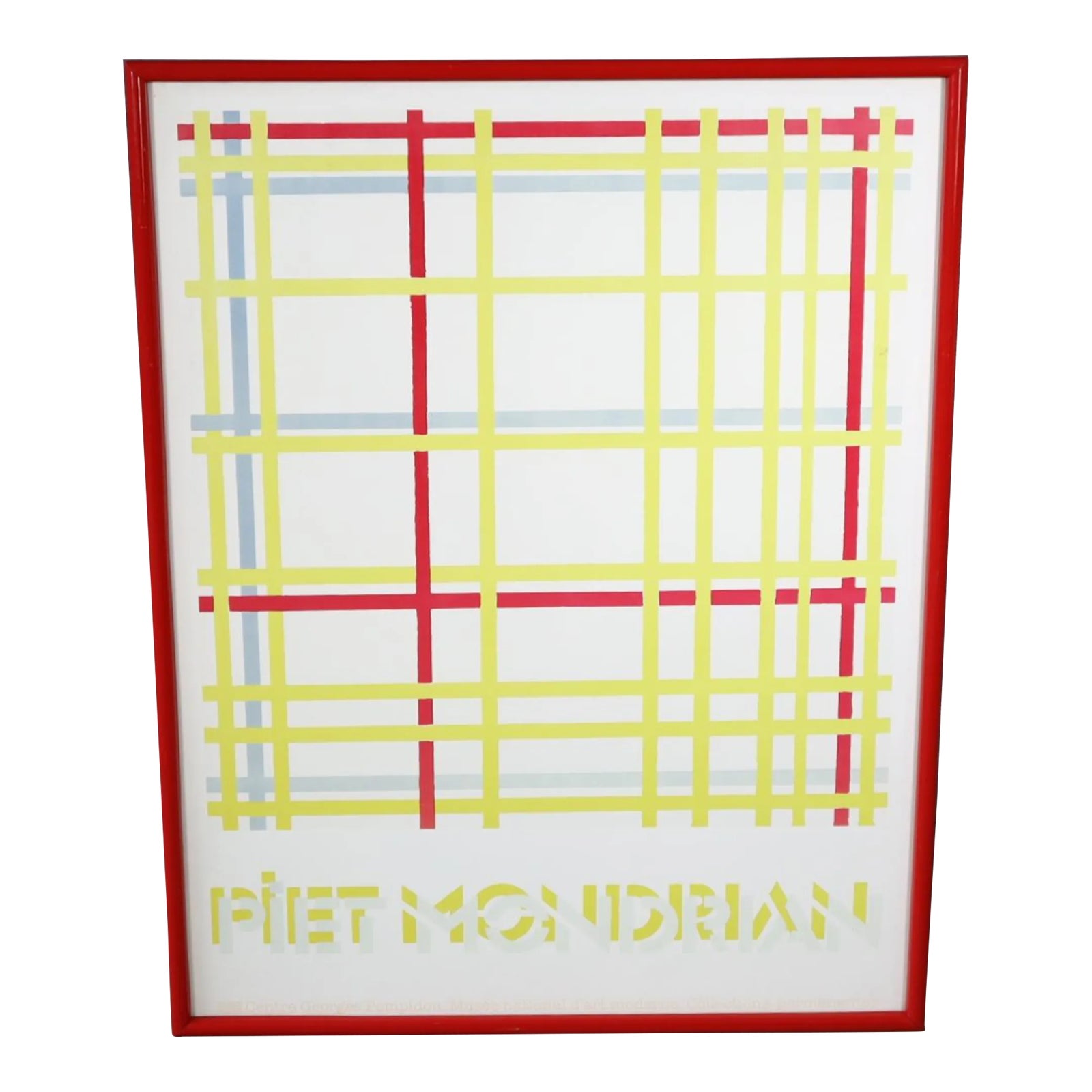 Vintage Piet Mondrian Framed Exhibition Poster Print Geometric Wall Art ...