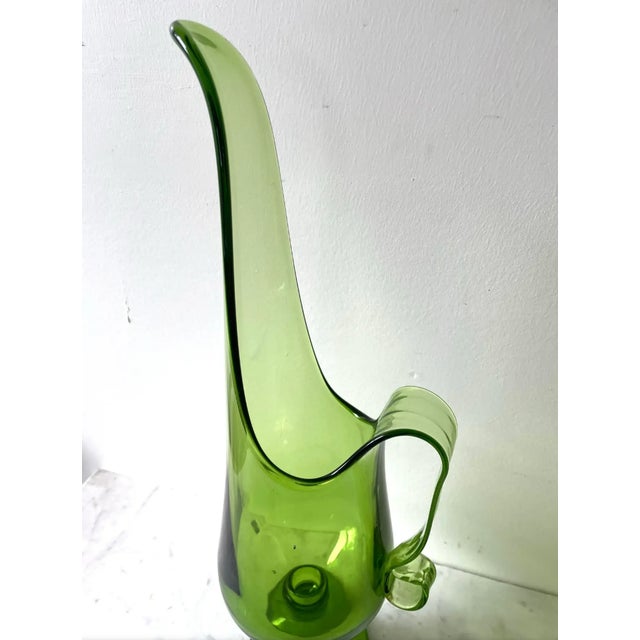 Mid-Century Modern Viking L E Smith Swung Green Pitcher For Sale - Image 3 of 4