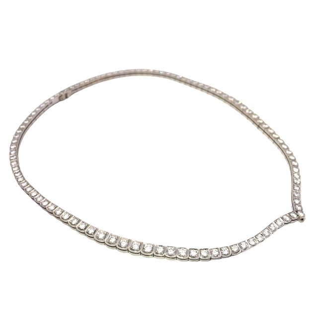 Modern 14k White Gold 7ctw Brilliant-Cut Diamond Enhancer Necklace For Sale - Image 3 of 6