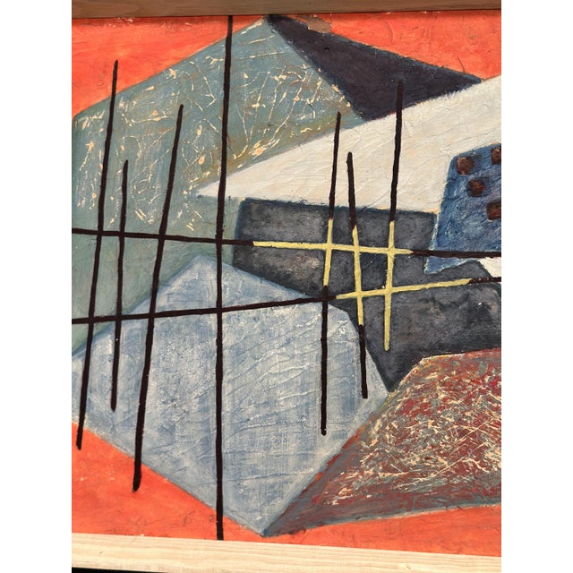 Abstract Composition, 1950s, Oil Painting on Panel, Framed For Sale - Image 10 of 18