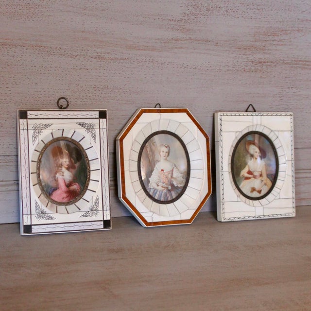 A charming trio of miniature portraits of well known aristocratic ladies of the 18th century: Georgiana Cavendish, Duchess...