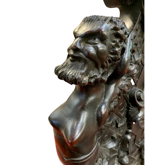 Gothic Gothic Bench Hand Carved by W.B. Moses & Sons, Washington DC, 1858-1937 For Sale - Image 3 of 8