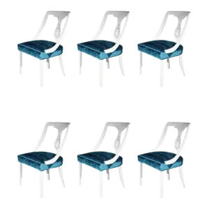 1960s Set of Six Hollywood Regency Dining Chairs