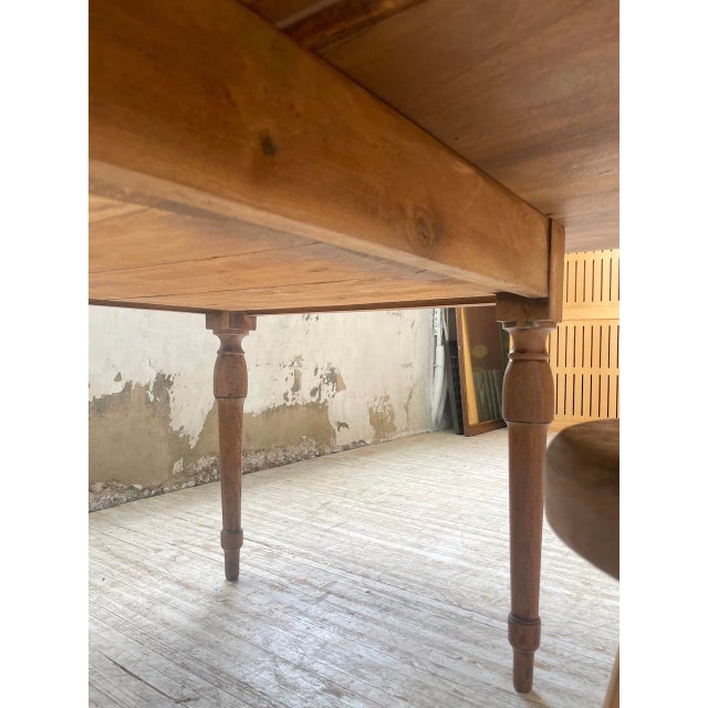 Walnut Farm Table with Swivel Top and Extensions For Sale - Image 17 of 18