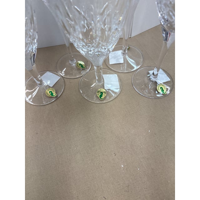 2000 - 2009 Lismore White Wine, Two Iced Beverages, Red Wine, and Champagne Flute by Waterford- 5 Pieces For Sale - Image 5 of 5