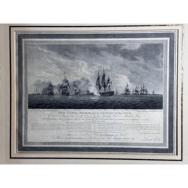 This engraving depicts the dramatic escape of four french ships from their fleet's crushing defeat at the battle of the...