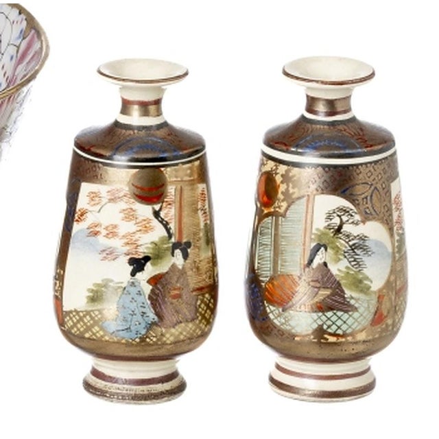 Porcelain Goblet and Vases, Set of 3 For Sale - Image 3 of 6