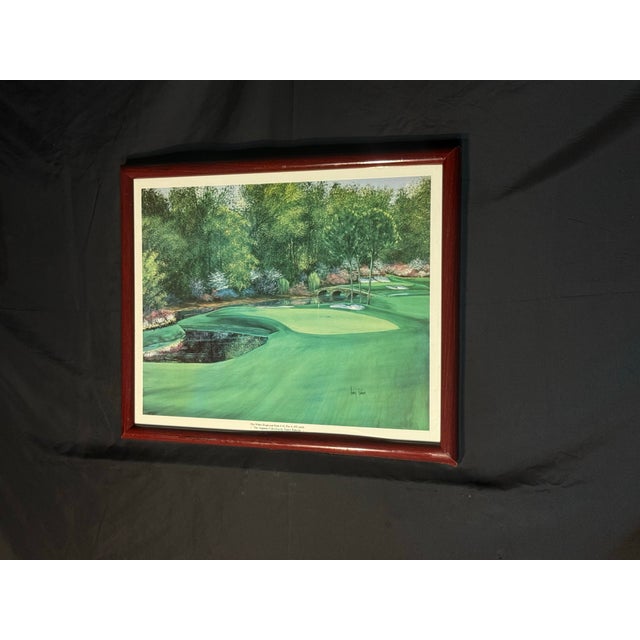 Wood Late 20th Century Framed Augusta National White Dogwood Hole #11 Golf Print For Sale - Image 7 of 9