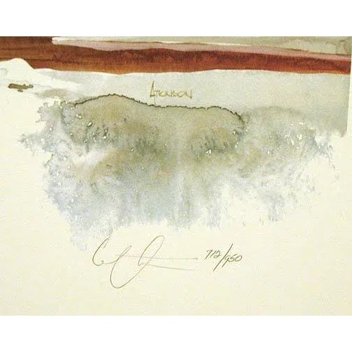 American Michael Atkinson "Long Way Home" Hand Signed and Numbered Print with Horses and Mountains For Sale - Image 3 of 4