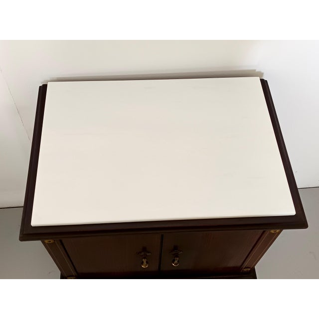 Black Walnut Nightstands with Marble Tops attributed to Paolo Buffa, 1950s, Set of 2 For Sale - Image 9 of 14