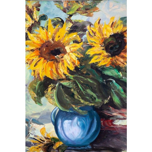 Yellow Mid Century Danish Still Life Painting O/C For Sale - Image 8 of 8