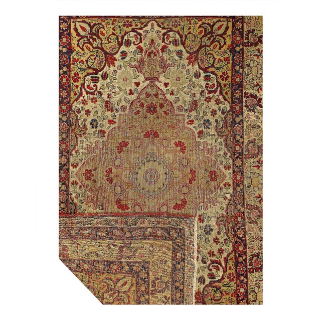 Traditional Persian Antique Fine Hand Knotted Lavar Kermanshah Rug 4' X 6'3'' For Sale - Image 3 of 3