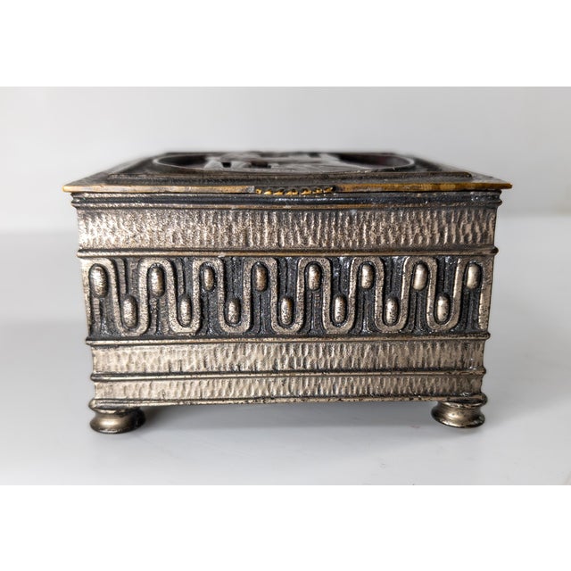 Metal Early 20th Century Art Deco Silvered Bronze Dresser Box by Oscar Bach For Sale - Image 7 of 16