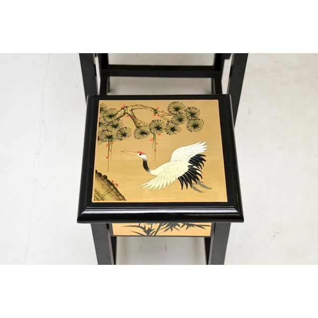 Vintage Lacquered Chinoiserie Nesting Tables, 1970s, Set of 4 For Sale - Image 11 of 12