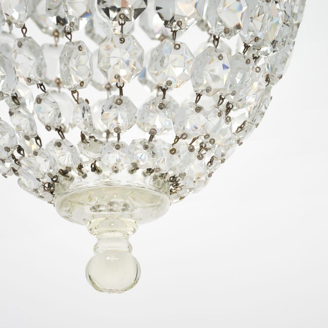 1920s French Antique, Baccarat Crystal Pendant Chandelier, Circa 1920 For Sale - Image 5 of 9