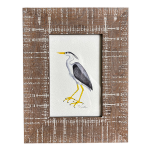 Quiet Heron Original Watercolor Painting Signed and Framed