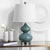 Modern 24 Inch H Double Gourd Glass Table Lamp in Marine Blue - a Pair For Sale - Image 3 of 7