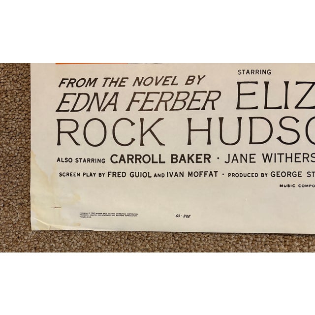 "Giant' Movie Poster 1963 and 1st Edition Book 1952 by Edna Ferber- Free Shipping For Sale - Image 10 of 18