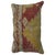Lumbar size pillow made from a vintage Turkish Anatolian rug in accents of red, yellow, gray and brown. Size: 15” x 24”.