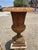 Late 20th Century French Style Cast Iron Campana Urn Planters on Pedestal - A Pair For Sale - Image 4 of 12