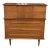 United Mid Century Walnut and Brass Highboy Dresser For Sale