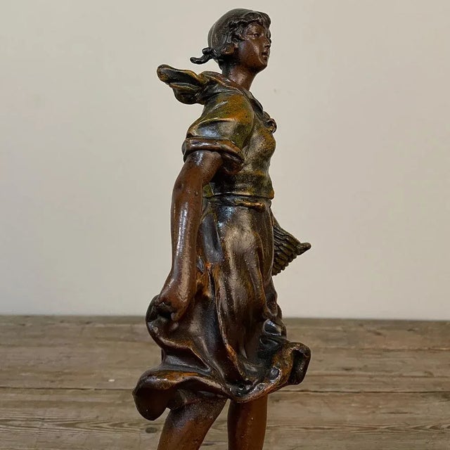Wood 19th Century French Belle Epoque Statue by Victor Rousseau (1865-1954) For Sale - Image 7 of 13