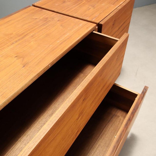 Modernist Walnut Veneered Sideboard, 1980s For Sale - Image 4 of 15
