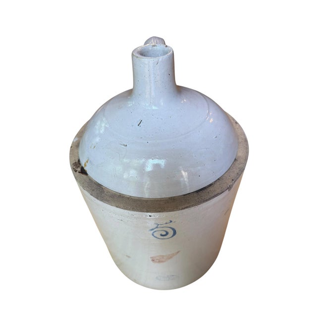 Ceramic Antique Red Wing Union Stoneware 5-Gallon Shoulder Jug, Circa 1915–1936 For Sale - Image 7 of 11
