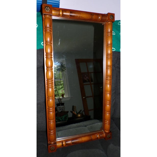 Wood Vintage Cornwall Wood Products Federal Style Maple Split Column Wall Mirror For Sale - Image 7 of 11