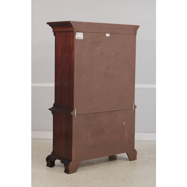 Thomasville Flame Mahogany Bow Front Chest on Chest For Sale - Image 13 of 15